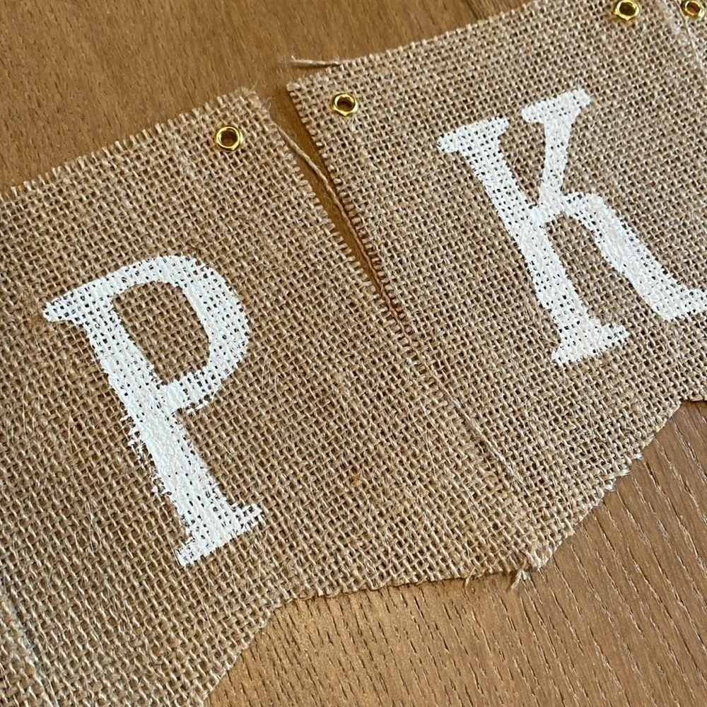 Little Pumpkin Birthday Bunting Banner Rustic burlap farmhouse first birthday